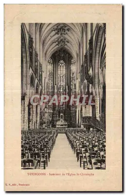 Tourcoing - Interior da Igreja de São Cristóvão — L. S., editor, Hautmont