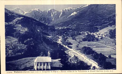 Valloire (Savoie 1430 m.) — Capela de St-Pierre — Alta vallée da Valloirette e Grand Galibier (3229 m.)