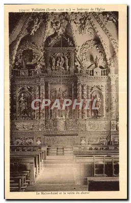Valloire (Savoie 1430 m.) — Interior da Igreja — O Altar-Mestre e a abóbada do coro