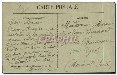 Clermont-Ferrand — Calle de los Gras y Catedral — G. d'O. — Reverso