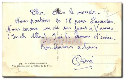 Cambo-les-Bains — Vista geral sobre a Vale da Nive — Cie des Arts Progrès, Paris, n°10 — Verso