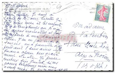 Salies-de-Béarn — Widok na stare domy — Wydawnictwo J. P. Vérit — Rewers
