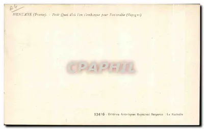 Hencaye (Francja) — Mały nabrzeże, z którego wyruszamy do Hiszpanii — Wydawnictwo Artystyczne Raymond Bergevin — Rewers