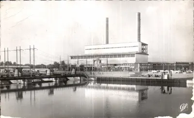 Bilhete postal antigo Electricite de France Central Térmica de Artic