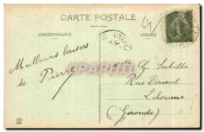 Orthez — A Igreja de São Pedro — Fototipia Ladruche, França, 1908 — Verso