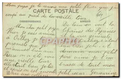 Stara pocztówka Les Basses Pyrenees Orthez Dom Jezabeli D Albert — Rewers
