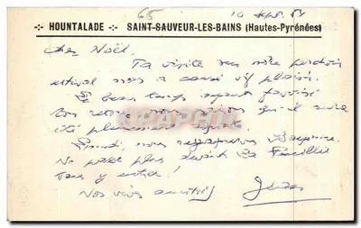Saint-Sauveur-les-Bains — vista aérea com Hountalade — editor desconhecido, número de série não visível — Verso