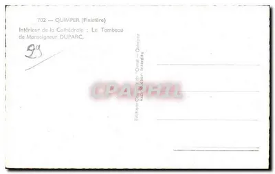 Grobowiec Monseigneur Duparc — Katedra w Quimper — Wydawca: Ouest, n°702 — Rewers