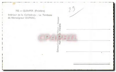 Tomba di Monsignore Duparc — Cattedrale di Quimper — Éditions de l'Ouest — Verso
