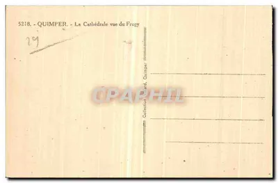 Quimper — Katedra widziana z Frugy — Kolekcja Villard, Quimper, nr 5218 — Rewers