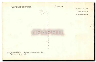 Chrystus w szacie — Kościół św. Krzyża, Quimperlé — Wyd. Letellier, Paryż — Rewers