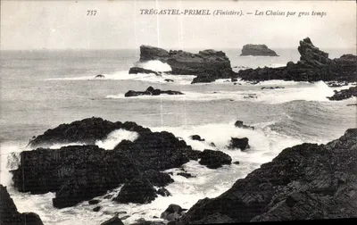 Trégastel-Primel (Finistère) — Les Chaises par gros temps — n° 737