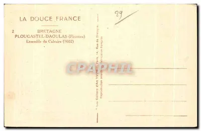 Ensemble del Calvario — Plougastral (Finistère) — Ed. Yvon, n°2 — Verso
