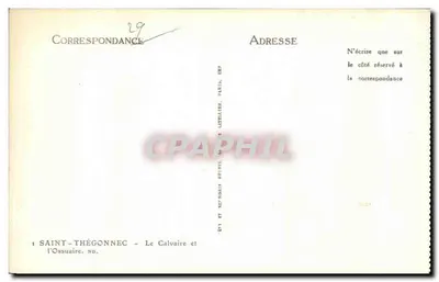 Saint-Thégonnec — O Calvário e o Ossuário — Editor C. Luttelier, Paris — Verso
