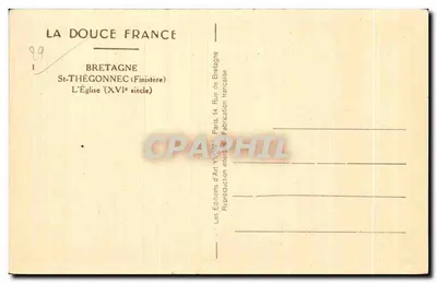 St-Thégonnec — Katedra (XVI wiek) — Wydawnictwo Sztuki Yvon, Paryż — Rewers