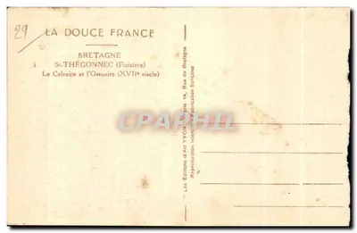 St-Thégonnec — Het Kruisweg en het Ostunaire (17e eeuw) — Les Éditions d'Art YVON, Parijs — Achterkant