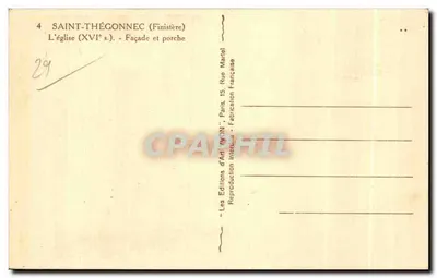 Saint-Thégonnec (Finistère) — Katedra (XVI wiek) — Fasada i portal — Wydawnictwo Sztuki 'VYON', Paryż — Rewers