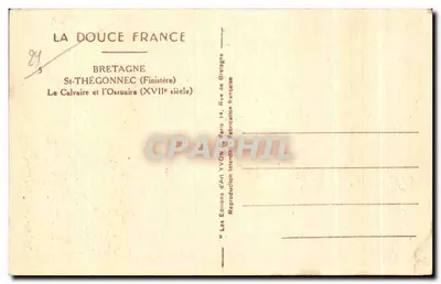 St-Thégonnec — O Calvário e o Ossuário (século XVII) — Edições d'Art YVON, Paris — Verso