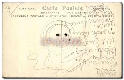 Bilhete postal antigo St Jean du Doigt (Finistère) La Groix du Calvaire du Feu de Joie — Verso