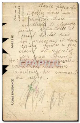 Bilhete postal antigo Saint Herbot O Calvário — Verso