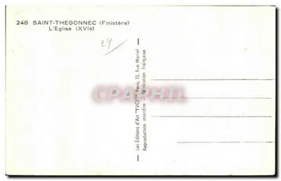 Saint-Thégonnec — A Igreja (século XVI) — Éditions d'Art 'YVON' — Verso