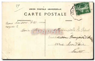 Stara pocztówka Saint Guenole Penmarch Les Grands Remous de la Barre — Rewers