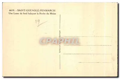 Saint-Guénolé-Penmarch — Eine Welle, die die Roche du Moine wegspült — Sammlung Villard, Quimper — Rückseite