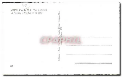 Dinan (C.-du-N.) — Widok z lotu ptaka — La Rance, most i miasto — Wydawnictwo L. F. A. Maison d'Éditer, 292 — Rewers