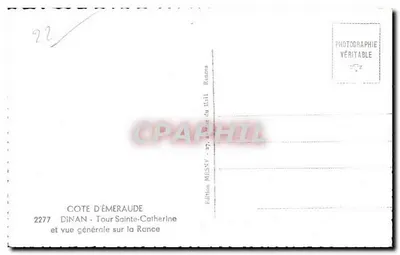 Dinan - Torre Santa Catarina e vista geral sobre a Rance — Édition MESNY, n°2277 — Verso
