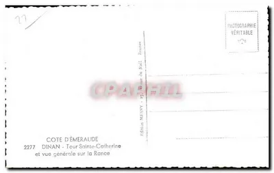Dinan — Wieża św. Katarzyny — ogólny widok na Rance — Wydawnictwo MESNY, nr 2277 — Rewers