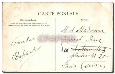 Bilhete postal antigo Bazeilles O Castelo ou Turenne foi elevado — Verso