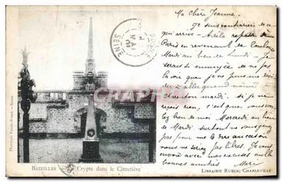 Bazeilles — a Cripta no Cemitério — Fotógrafo Rouxle-Duvart — Reims