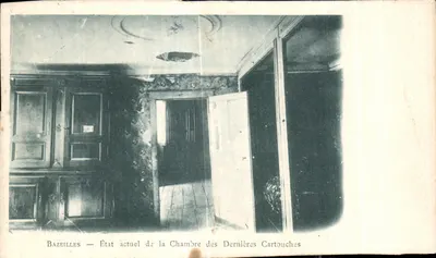 Bilhete postal antigo Bazeilles Estado atual da Câmara da Última Cartuche Militaria