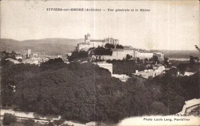VIVIERS-sur-RHONE (Ardèche) — Vista geral e o Rio Rhône — Foto Louis Lang, Montélimar