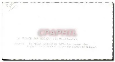 O Monte Gerdière de Jonc — no primeiro plano, à esquerda da construção, uma das fontes do Loire — editor LAPIE, n° 07 — Verso