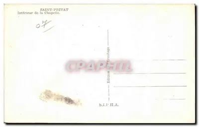 Saint-Privat — Intérieur de la Chapelle — Édition S.I.P.H.A. — Verso