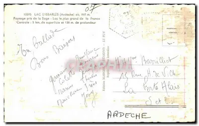 Lago de Issarlès — Ardèche — Édition EINO — Verso