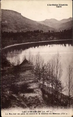 Lago de Issarlès — O Rocher em Pão de Açúcar e a Cadeia do Mézeno — L'Ardèche Illustrée 7296