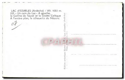 Lago de Issarlès (Ardèche) — Vista do lago e das colinas — Edição artística Hamid-Cadet — Verso