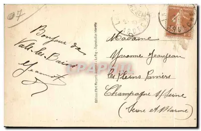 Vals-les-Bains (Ardèche) — L'Établissement Thermal — M.B. Le Puy, n°8175 — Rewers