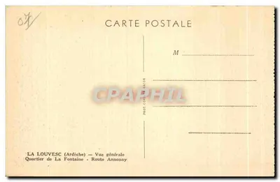La Louvesc (Ardèche) — Bairro de La Fontaine — Estrada Annonay — Verso