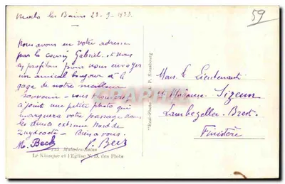 Malos les Bains — Igreja e quiosque — Real-Photo, C.A. P. Strasbourg — Verso