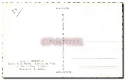 Roubaix — Lembrança de Roubaix — Cie des Arts Photomécaniques — Verso
