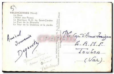 Valenciennes — Pamiątka z Valenciennes — Wydawca 'ERIC' — Rewers