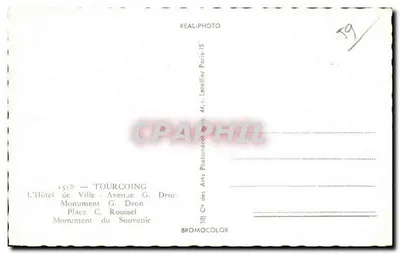 Tourcoing — Recuerdo — Cie des Arts Photomécaniques, París — Reverso