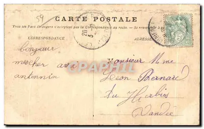 Stara pocztówka Dunkerque — Cale pescatori i Avant Port Bateaux — Rewers