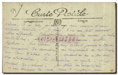 Lille após o Bombardeio — O Hotel de Ville em chamas em 1914 — E. Lernould — Maison Raoult, Lille — Verso