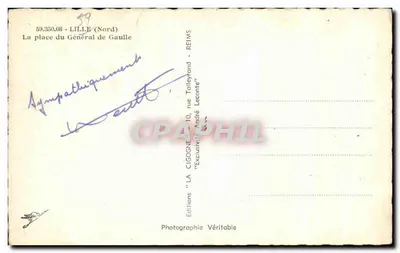 Place do Geral de Gaulle — Lille — Edições La Cigogne — Verso