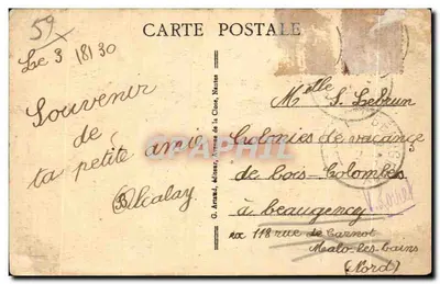 MALO-LES-BAINS — Overzicht van de Digue — G. Arraud, uitgever — Achterkant