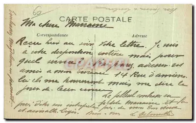 Noyon (Oise) — Rue de Chauny. Zniszczone domy — 1558. Francja odzyskana (1917) — Rewers